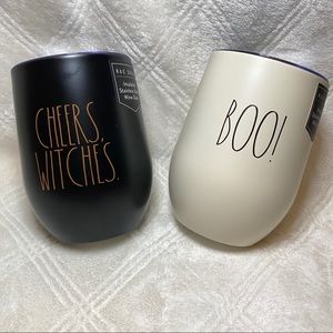Rae Dunn Halloween CHEERS WITCHES & BOO Wine Glass